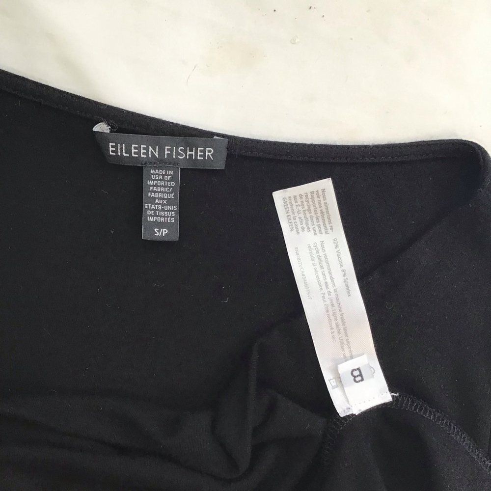 Eileen Fisher Women Elegant Black Cowl Neck Midi Cocktail Dress SP - Picture 13 of 13